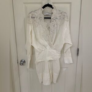 IRO White Lace Detail Top